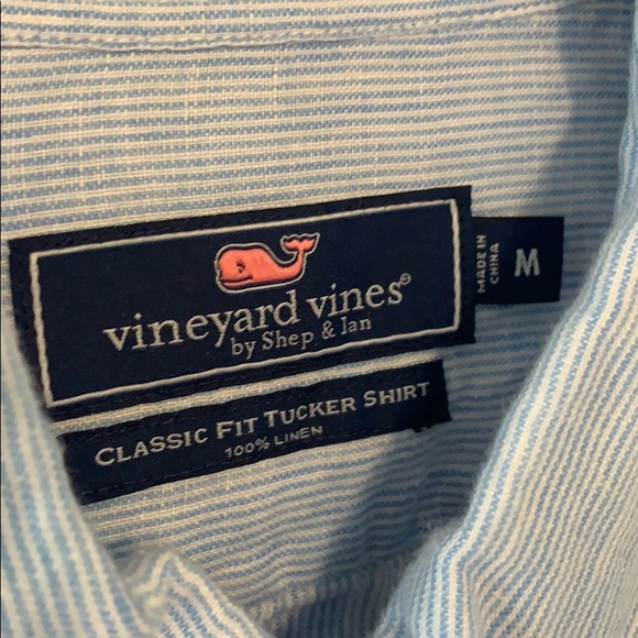 Classic Fit Medium Linen Stripe Tucker Shirt - Picture 4 of 5